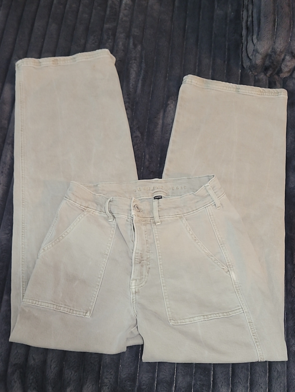 Womens Grey Workwear Pants - Casual Utility Style
